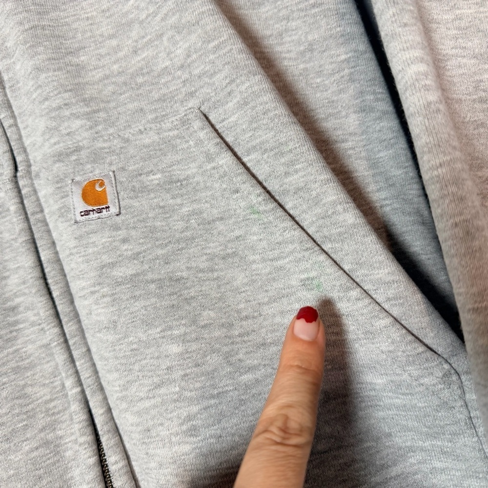 Carhartt Full Zip Hooded Sweatshirt Women's Size Medium Gray Flaw - Picture 5 of 8